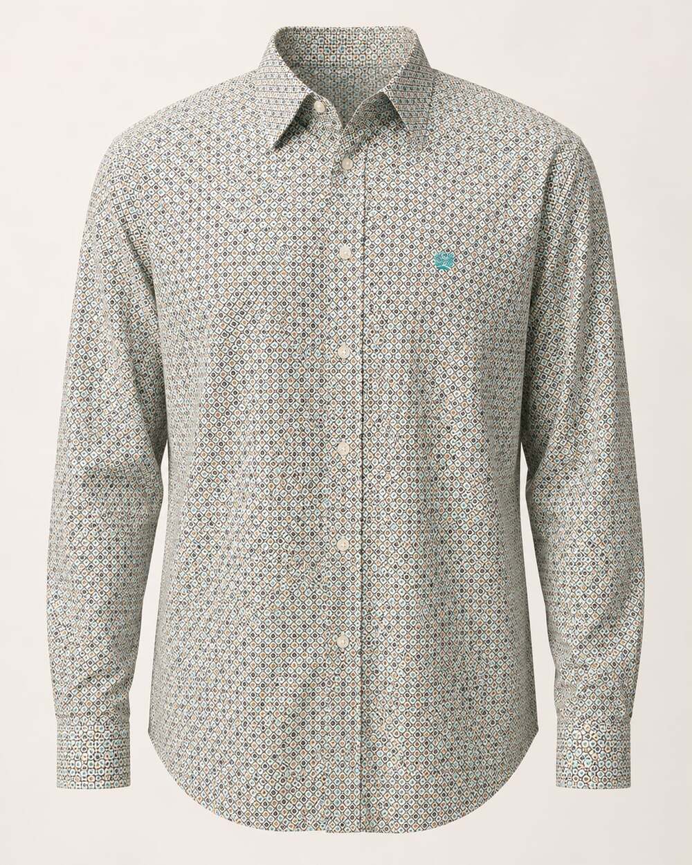 Cinch Men's Long Sleeve Button-Down Geometrical Print Western Shirt Size S